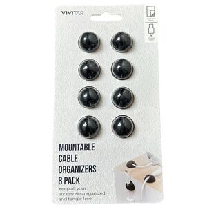 Sticky Mounting Cable Organizers 8pcs / Black